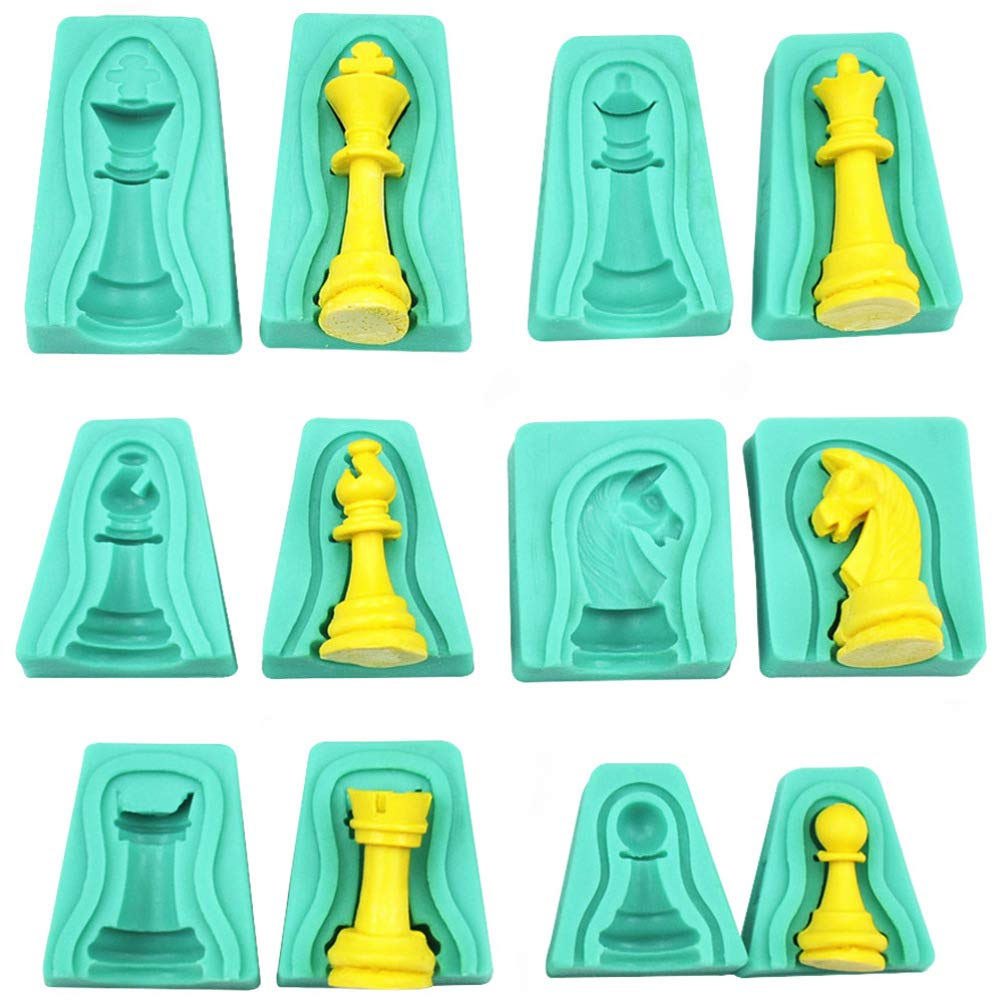 Schachfiguren Form Silikon Fondant Formen DIY 3D Schach Schokoladen Süßigkeiten Dessert Formen 6pcs Schachliebhaber Geschebk