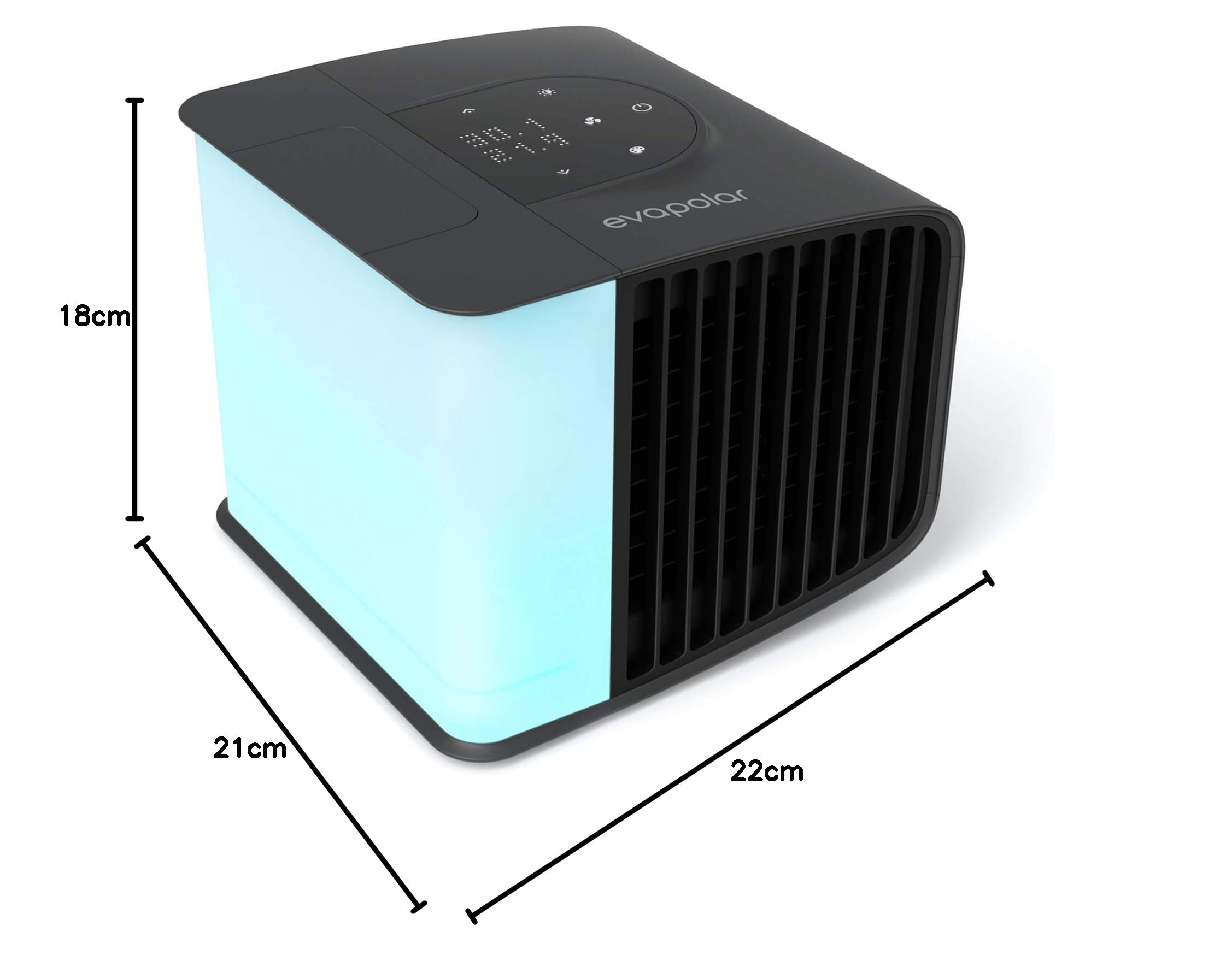 Aire Acondicionado Portatil - Enfriador de Aire por Evaporación Personal y Humidificador - Ventilador Portatil Frio, Evasmart Gris