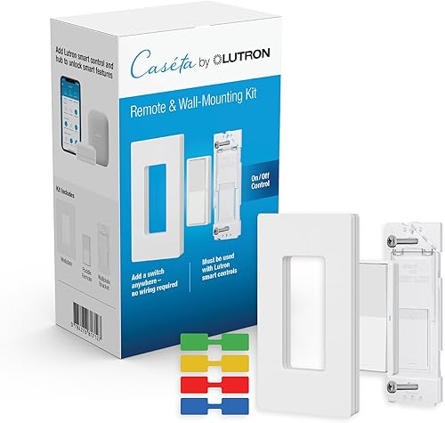 Lutron Pico Paddle Kit de montaje en pared remoto para control de encendidoapagado con etiquetas adhesivas de alambre para interruptores y