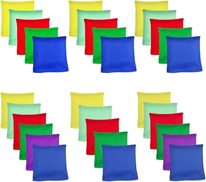 Flintronic 32 Pieces Bean Bags, Colorful Bean Bags, Mini Cornhole for Fun Sports Outdoor Family Games Kids Toys Hand Toss Games Boys Girls Party Games, 6 * 6cm