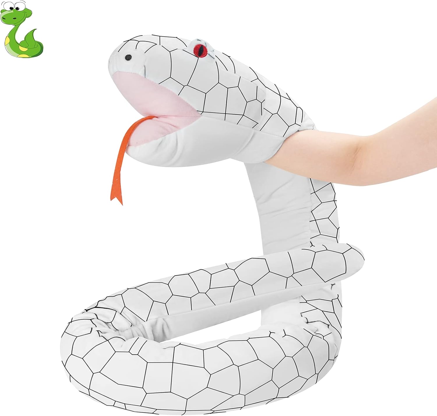 Gisqis Snake Hand Puppet, 65" Long Stuffed Animal Snake