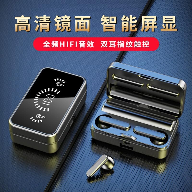 Charging case with digital battery display and earbuds