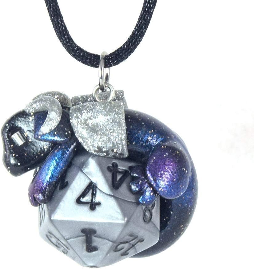 Design Your Own D20 Dragon Pendant, Custom Dice Dragon Necklace