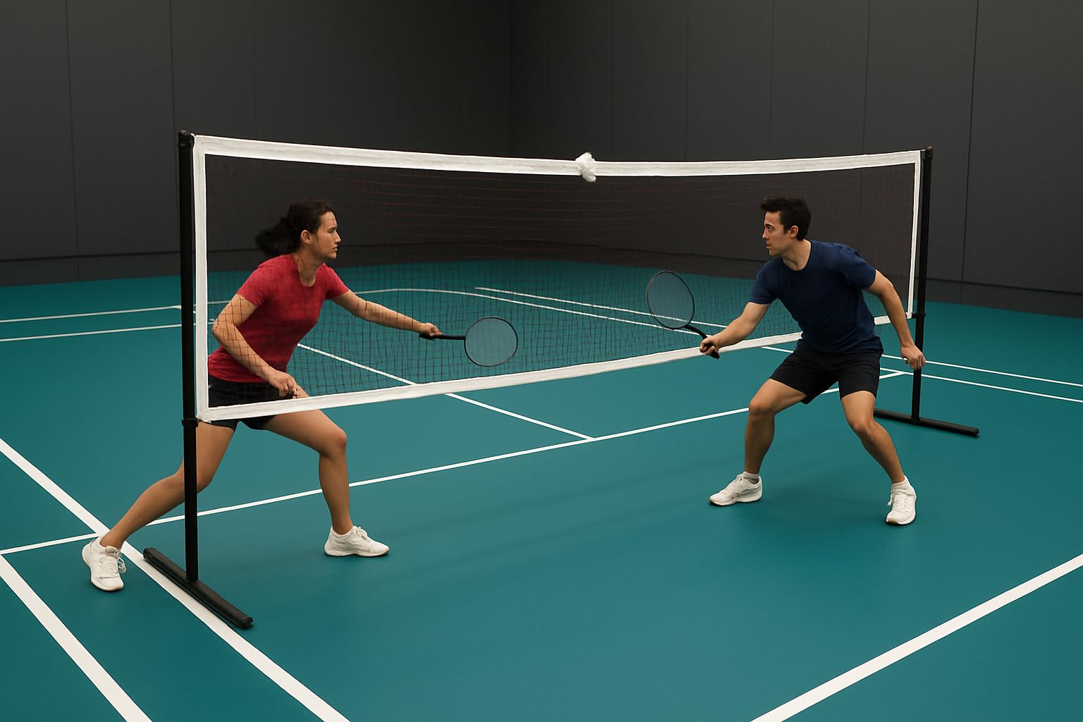 Nylon Badminton Net 22x2.5 Feet with 2 Inch White Canvas Border Tape | Maroon Color | 12.5 mm Mesh Size | Heavy Duty Sports Net for Indoor & Outdoor Badminton Court Practice & Training-picture-33