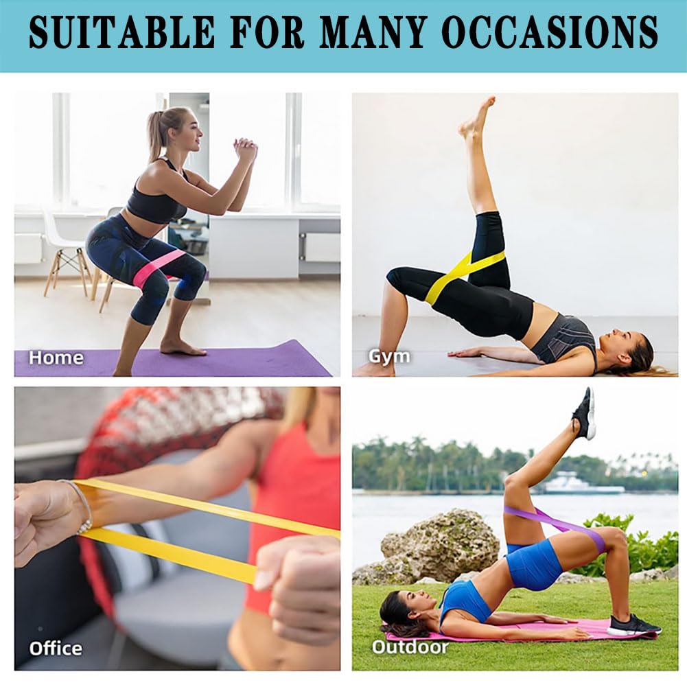 Sylphim Resistance Loop Bands Set Of 5 - Exercise Bands With Guide & Carry Bag For Home Workouts