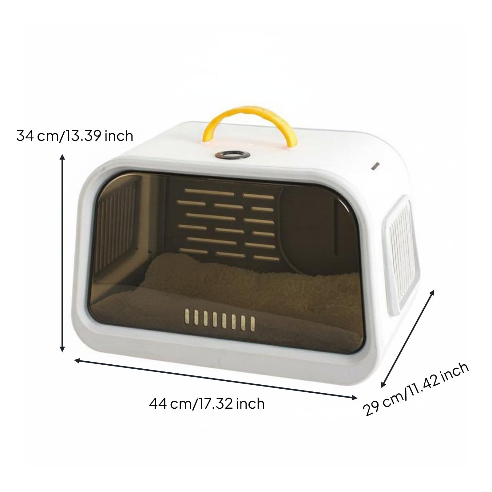 Ventilated Cat Carrier Katzenrucksack Tiertransporter Haustiertragetasche Haustierrucksack mit Umluftsystem Und Seitenschlitzen aus PP Und für Reisen, Grauweiß