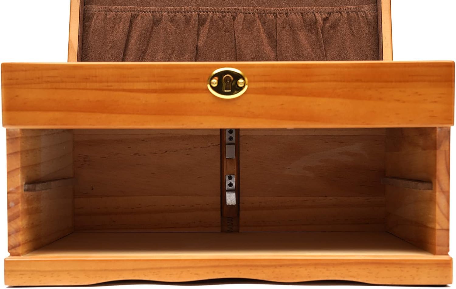 Portagioie a 3 livelli, terzo piano, anello regalo, 2 cassetti, con chiusura a chiave, in legno, per anelli, orecchini, collane, bracciali