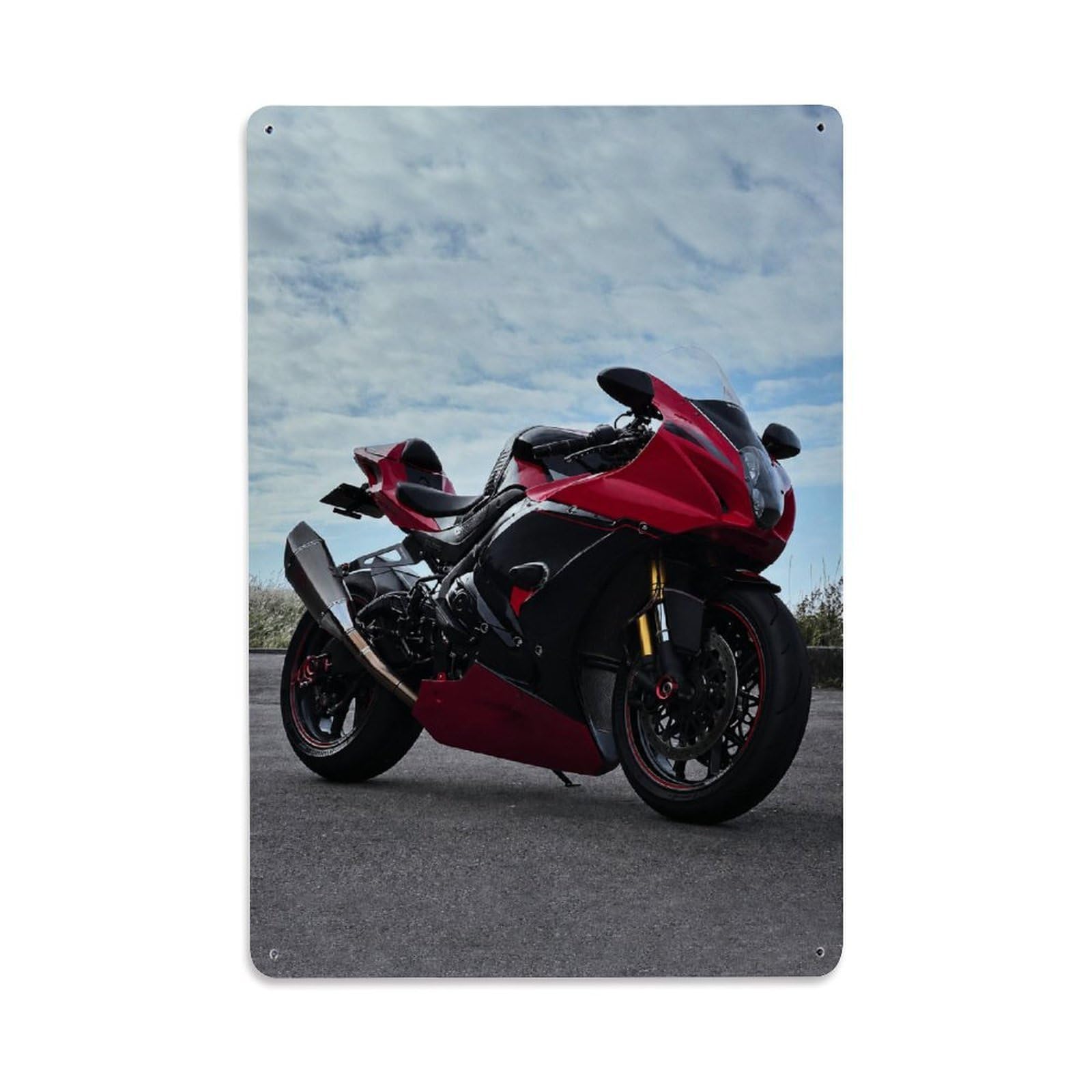 Gsx-R1000 K5 Street Racing Superbike Vintage Performance Metal Tin Sign Plaque Wall Decor for Cafe, Man Cave, Club Bar, Office, Home Garden Round Metal Poster 8x12Inch