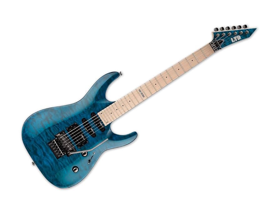 ESP LTD MH-103QM Electric Guitar, See Thru Blue : Amazon.com