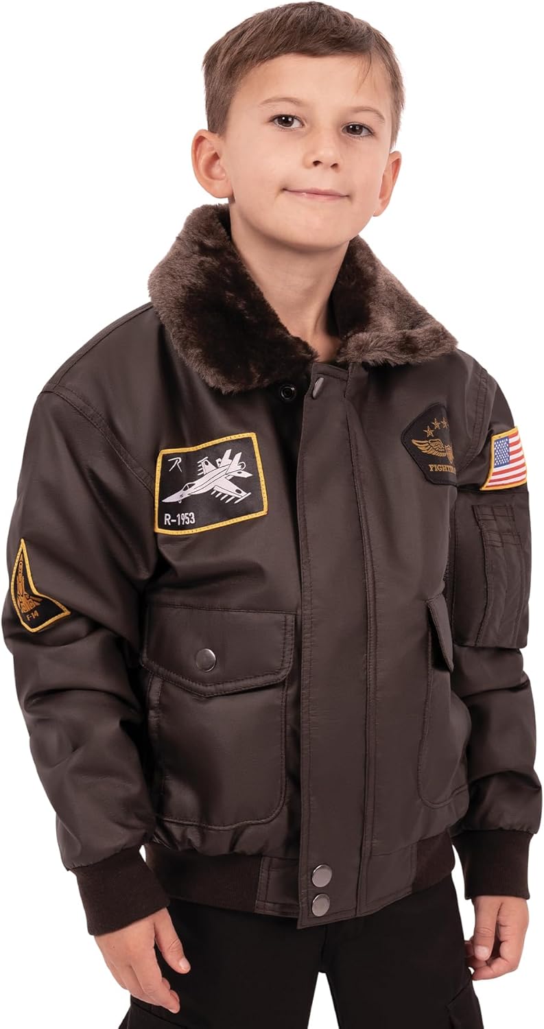 Rothco Kids Wwii Aviator Flight Jacket, Brown, Medium