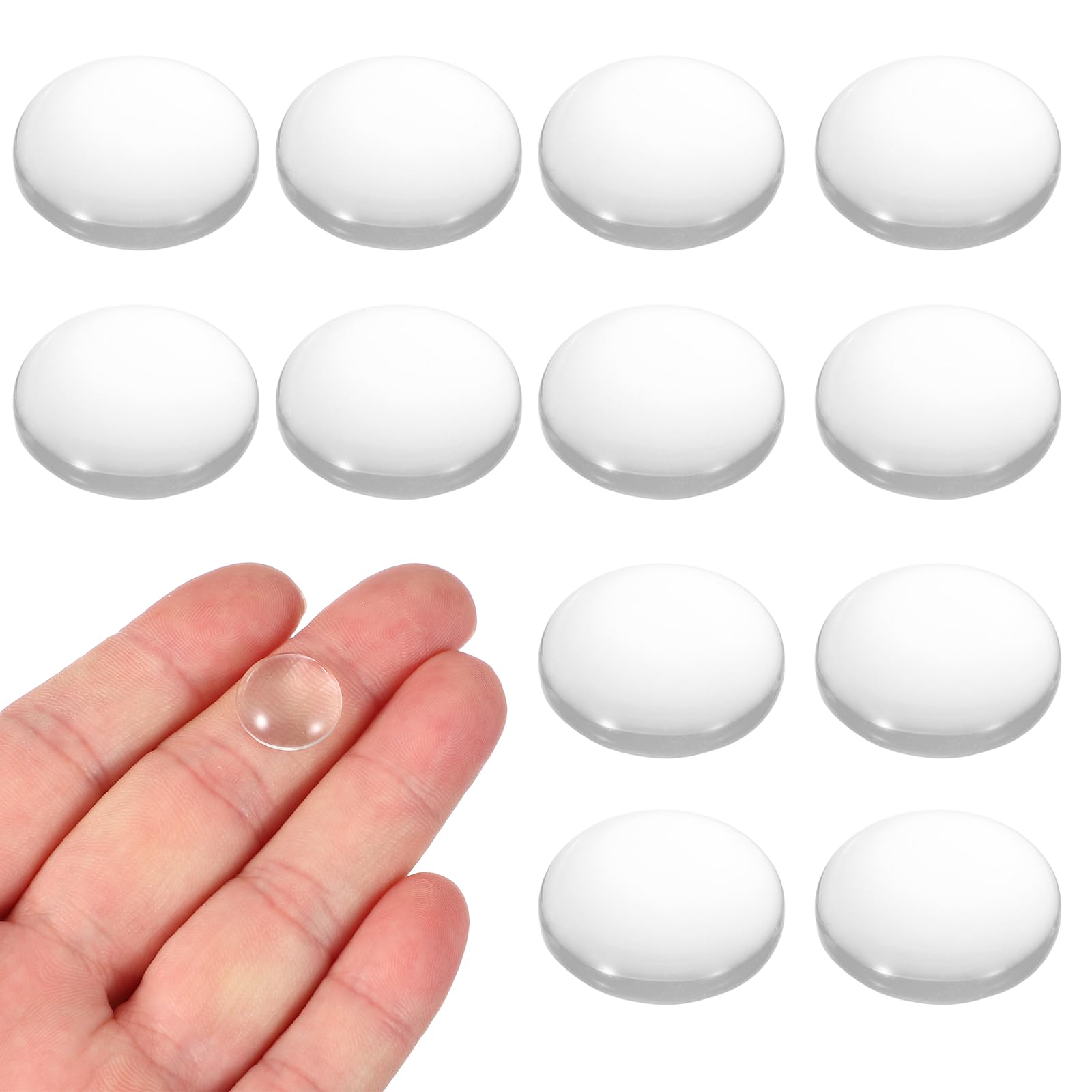 PATIKIL 12 Pcs Convex Lens, 14mm OD 20mm Focal Length Magnifier Lens Optical Lenses Borosilicate Magnifying Glass Flat Convex for DIY Crafts Office Home Science LED Spotlights Flashlights