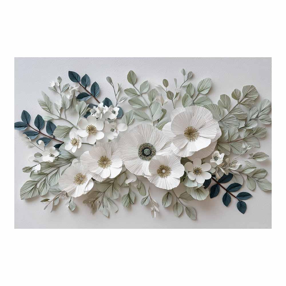 ZAMAEIU Forest Landscape Painting Pure-petalled cluster Canvas Artwork posters & prints Suitable for Living Room Bathroom Bedroom Home Wall Decoration(white)-80x120cm Unframed