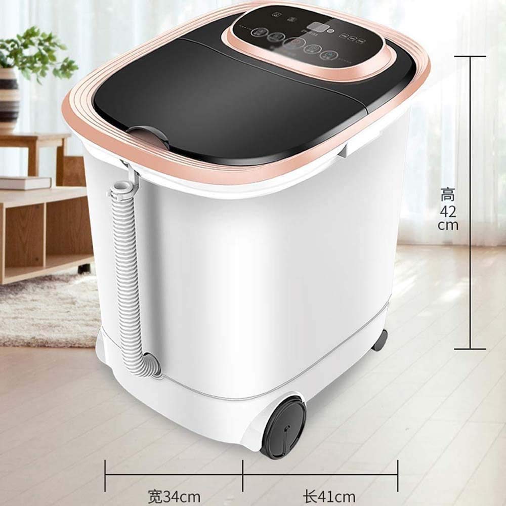 Masajeador de Baño de Spa para Pies con Vibración de Burbujas de Calor, Cuentas de Masaje, Rodillos de Masaje Shiatsu para Aliviar el Dolor Muscular de Los Pies, Bañera de Pedicura de Temperatura Ajus