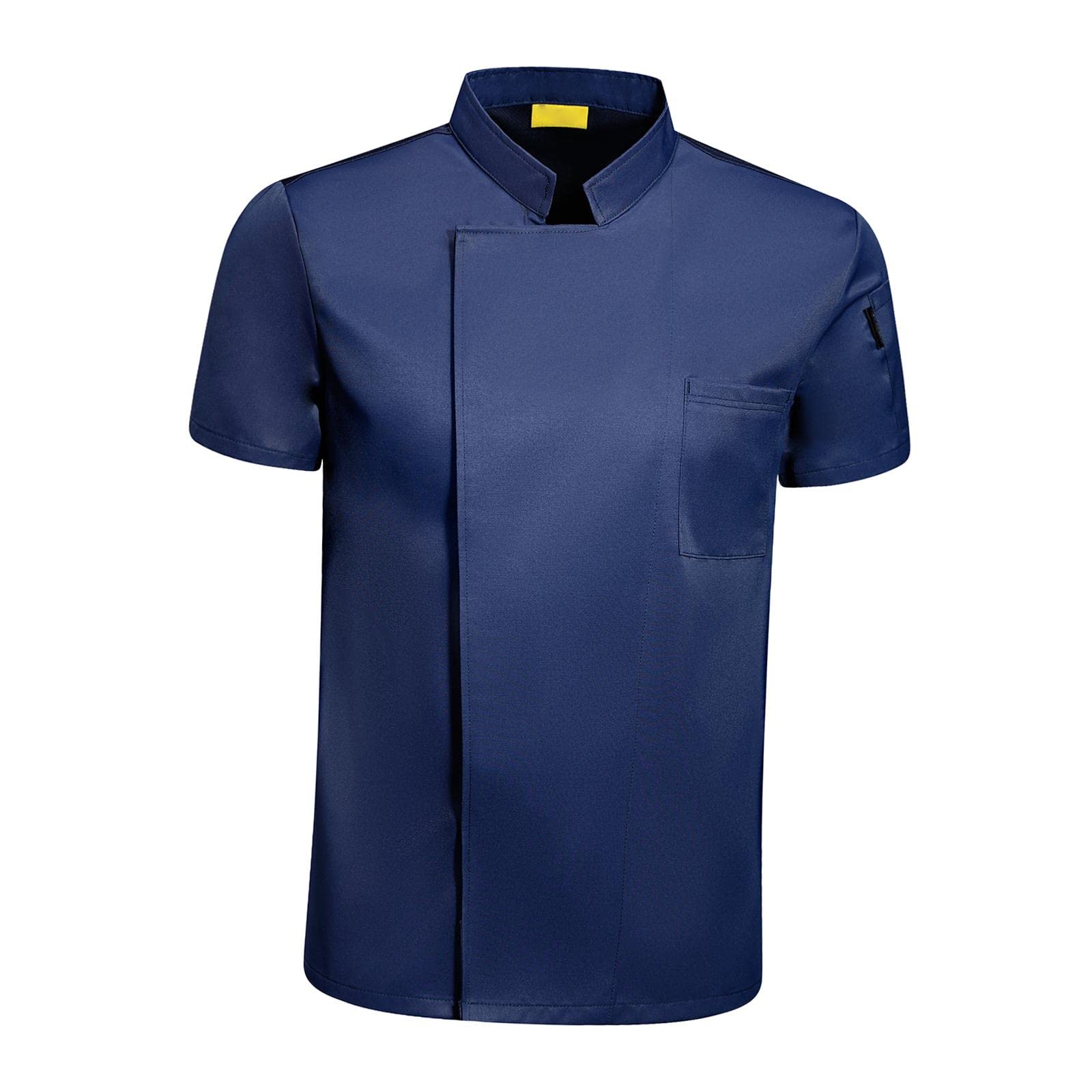 Veste cuisinier uniforme cuisine tissu respirant bleu foncé