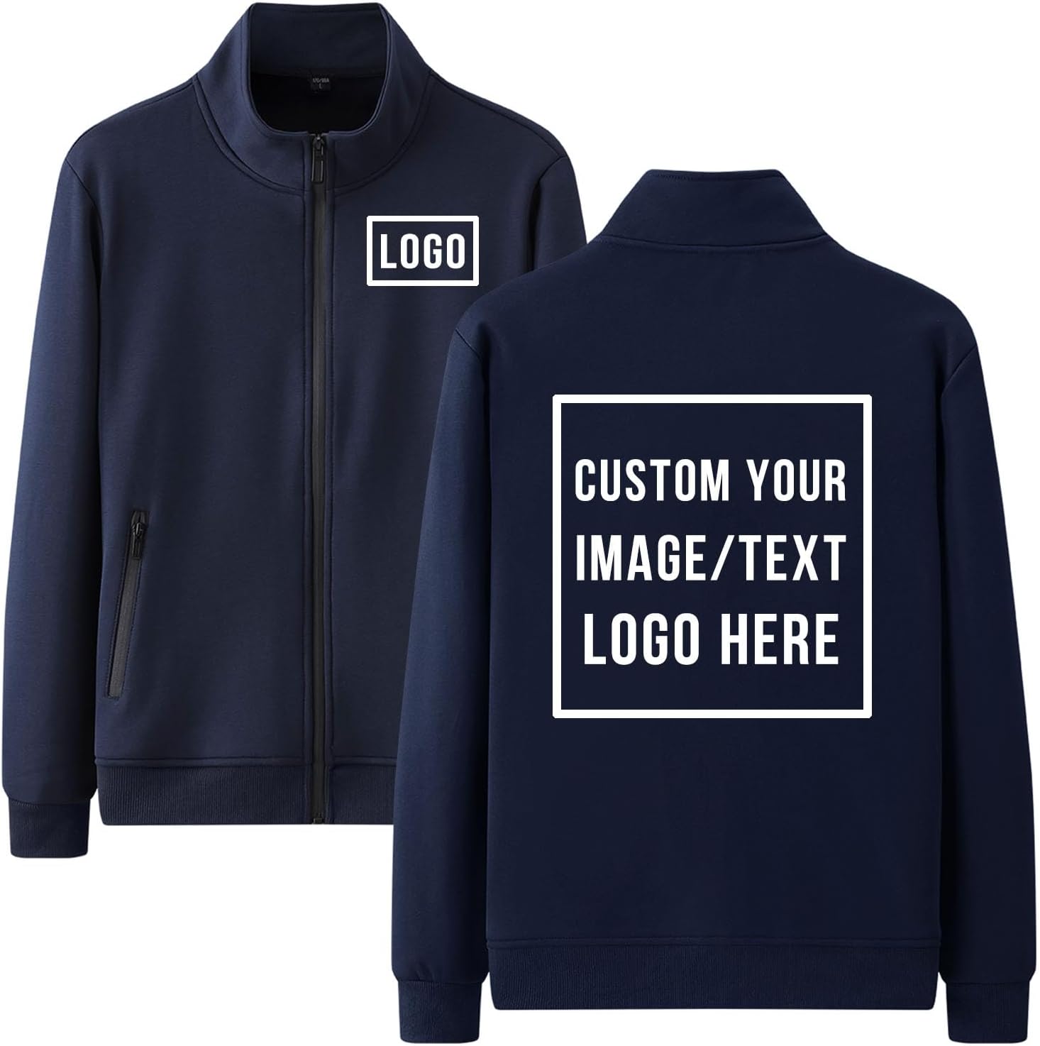 Custom Track Jacket Design Personalized Sweatshirt Womens Jackets Zip Up Fleece Coats