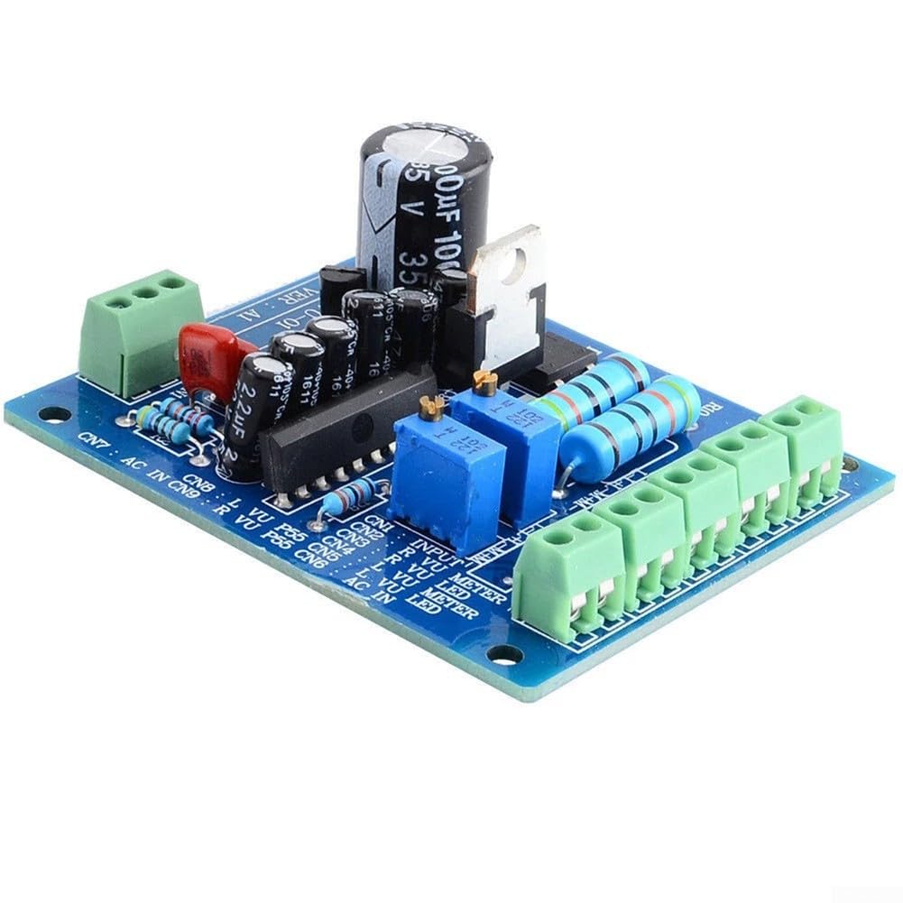 VU Meter, 2Pcs Analogico VU Meter Pannello Kit Retroilluminato Decibel/Livello Tester Con VU Driver Board