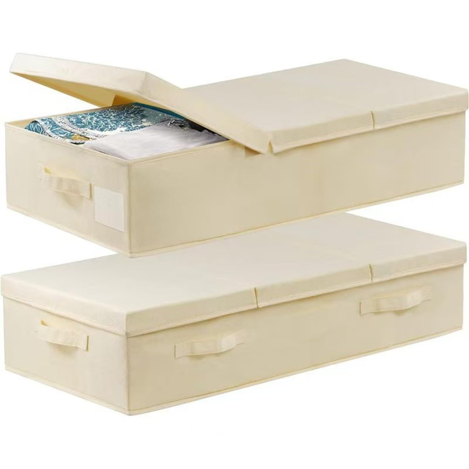 Moedweuo 1Pcs Under Bed Storage Boxes with Lids, Foldable Clothes Organiser