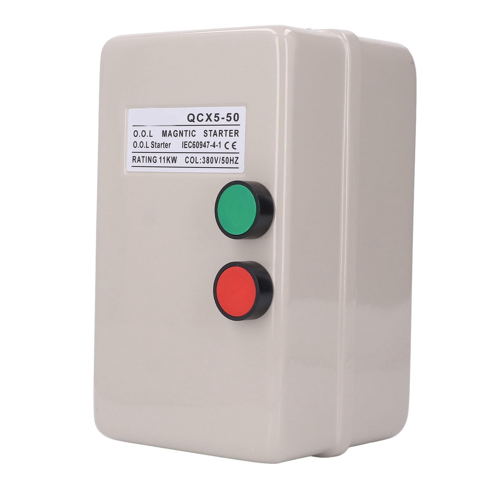 Arrancador de Motor Magnético QCX5-50 11KW 380V Trifásico, Resistente a Impactos, para Aplicaciones de Agua y Sistemas Eléctricos