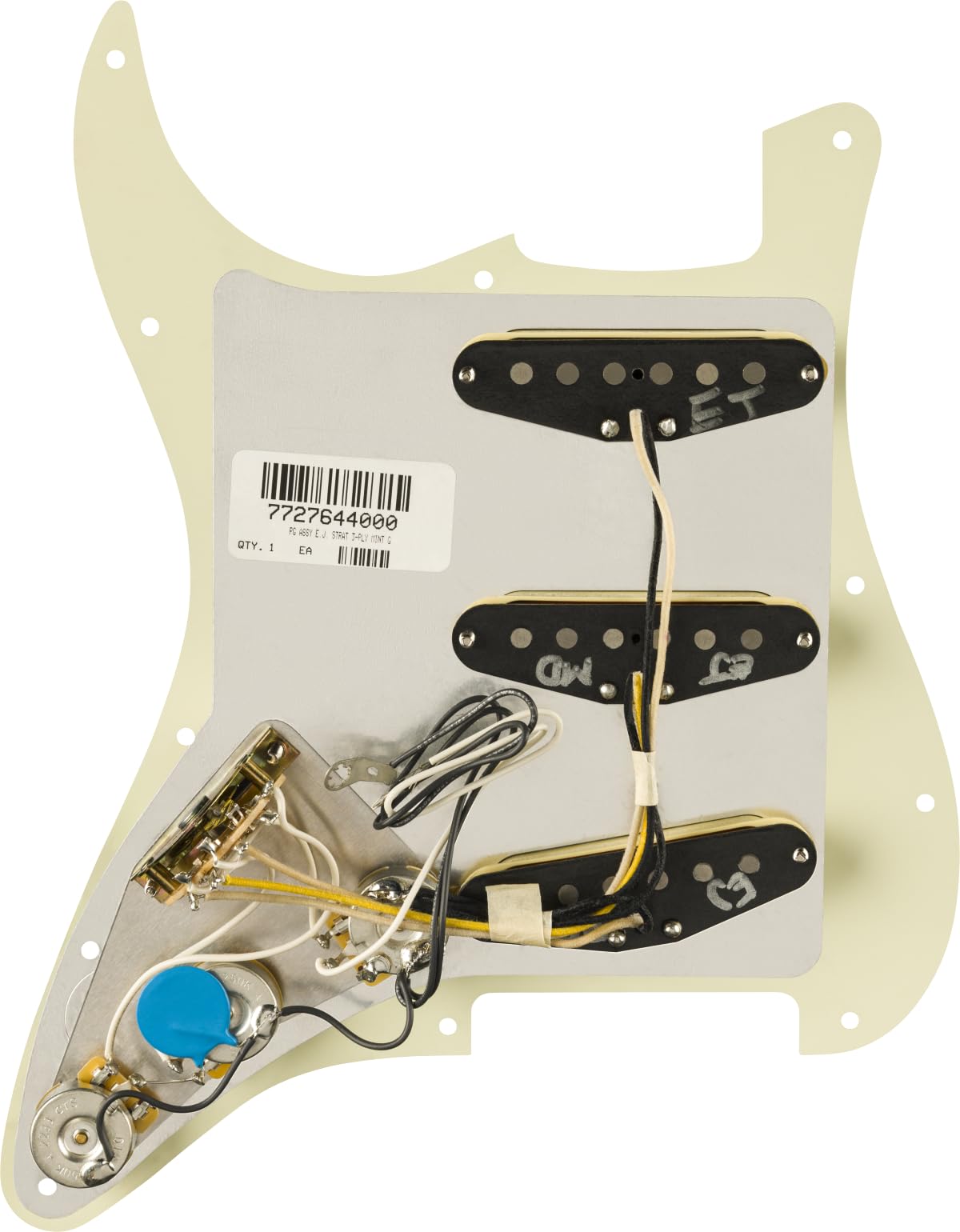 Fender Pre-Wired Stratocaster Pickguard, Eric Johnson Signature, 11-Hole, Mint Green