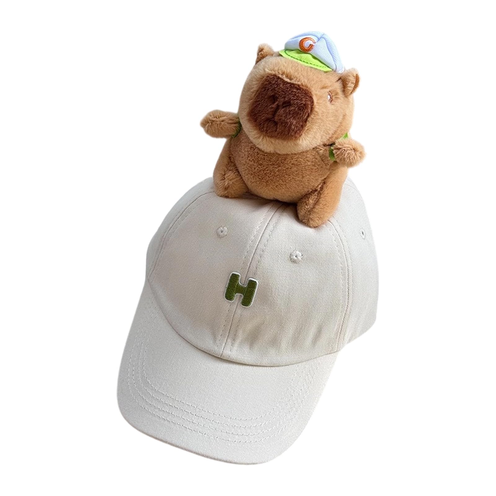 CAZSTYK 3D Plush Capybaras Baseball Hat for Animal Lover Kids and Family Gathering Activity Sunproof Long Brims Hat Headwear Sunproof