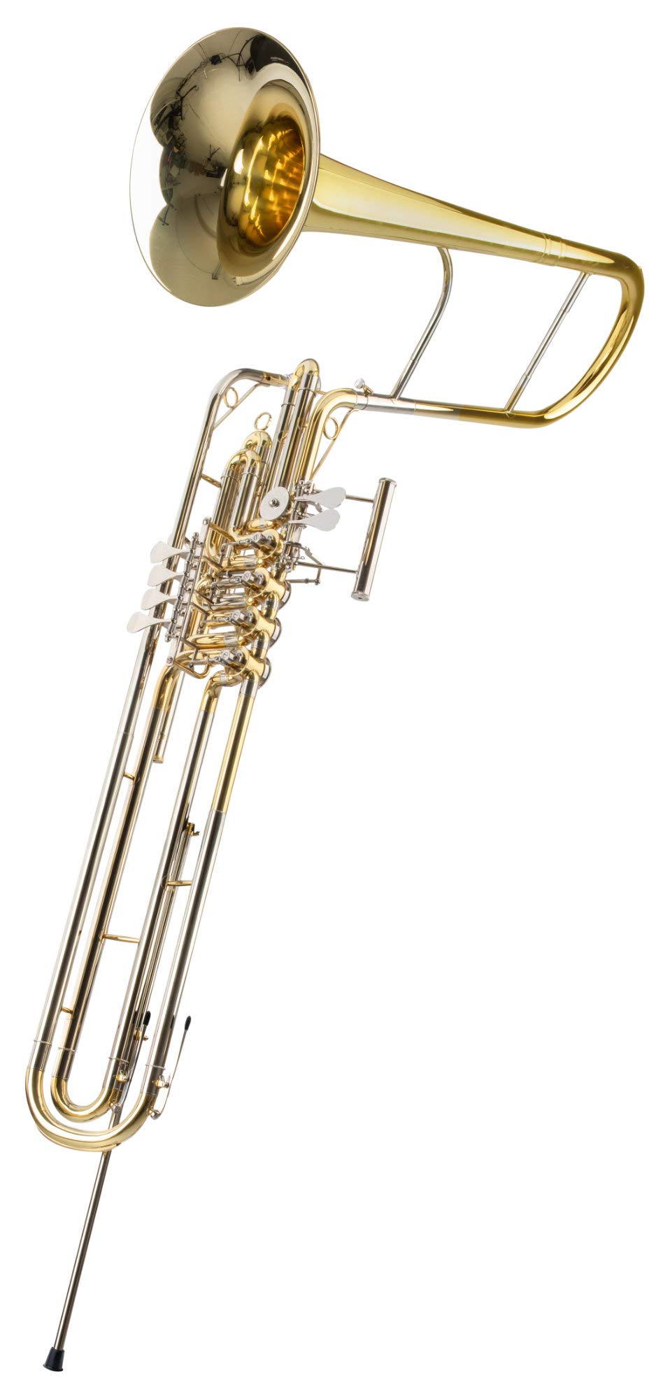 FC-18/5L Cimbasso - Lackiertes Cimbasso in F - 4+1 Drehventile und Trigger am zweiten Zug - Aus Messing - Schallstück-Ø: 286 mm - Bohrung: 18,40 mm - Inklusive Leichtkoffer