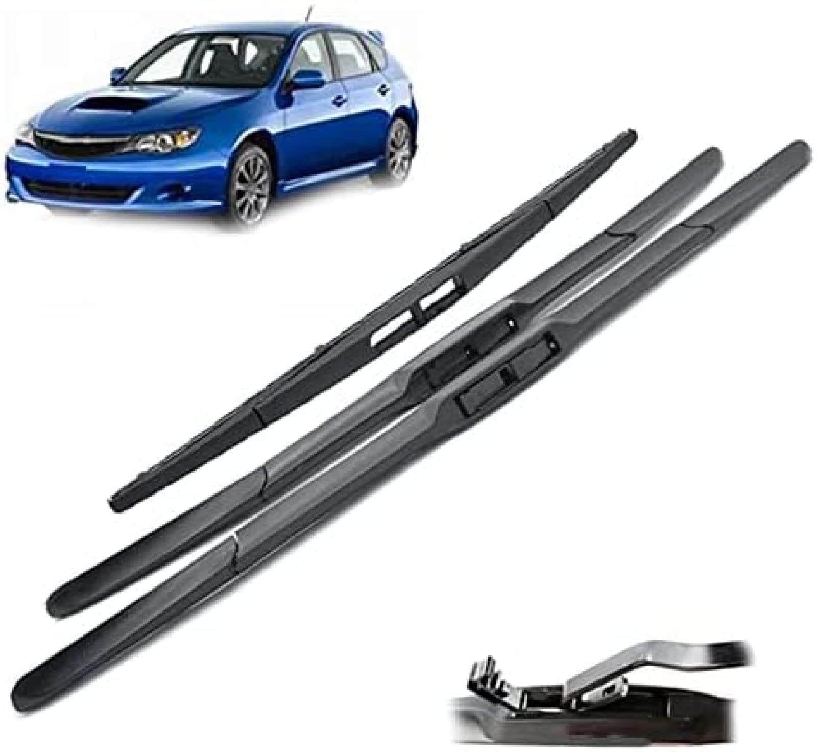Juego de escobillas de limpiaparabrisas Delanteras y traseras para Subaru Impreza GE GV GH GR 2007 2008 2009 2010 2011 2012 2013 2014 Limpiaparabrisas de 24 "+ 16" + 16 "