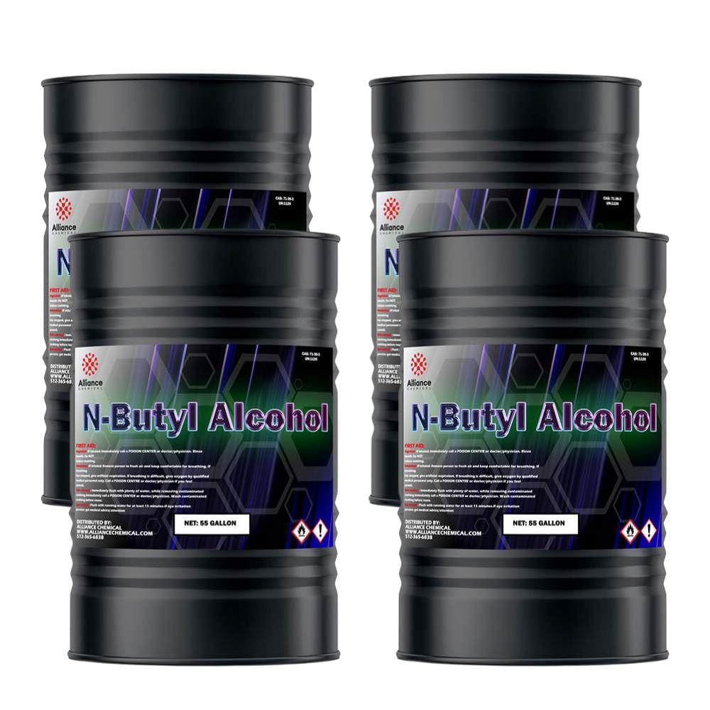N-Butyl Alcohol - 4 x 55 Gallon Drums - Perfect for Industrial Solvents and Chemical Synthesis