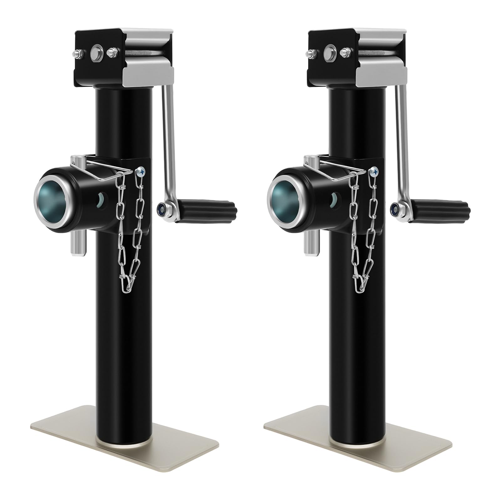 2 pièces Support de remorque, support de remorque extensible, supports de stationnement, capacité de charge 907 kg, 45-71 cm réglable, support pour pelle, pied de support pour caravane