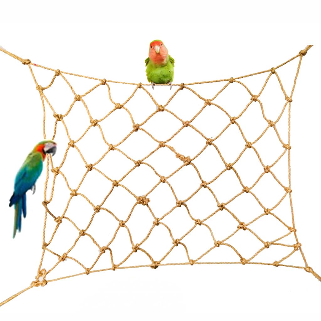 Naturalna siatka z juty dla ptaków domowych siatka wspinaczkowa dla papug papugi Conures s & s ChewResint Ca akcesoria do zabawek (rozmiar: 0,5 m x 10 m)