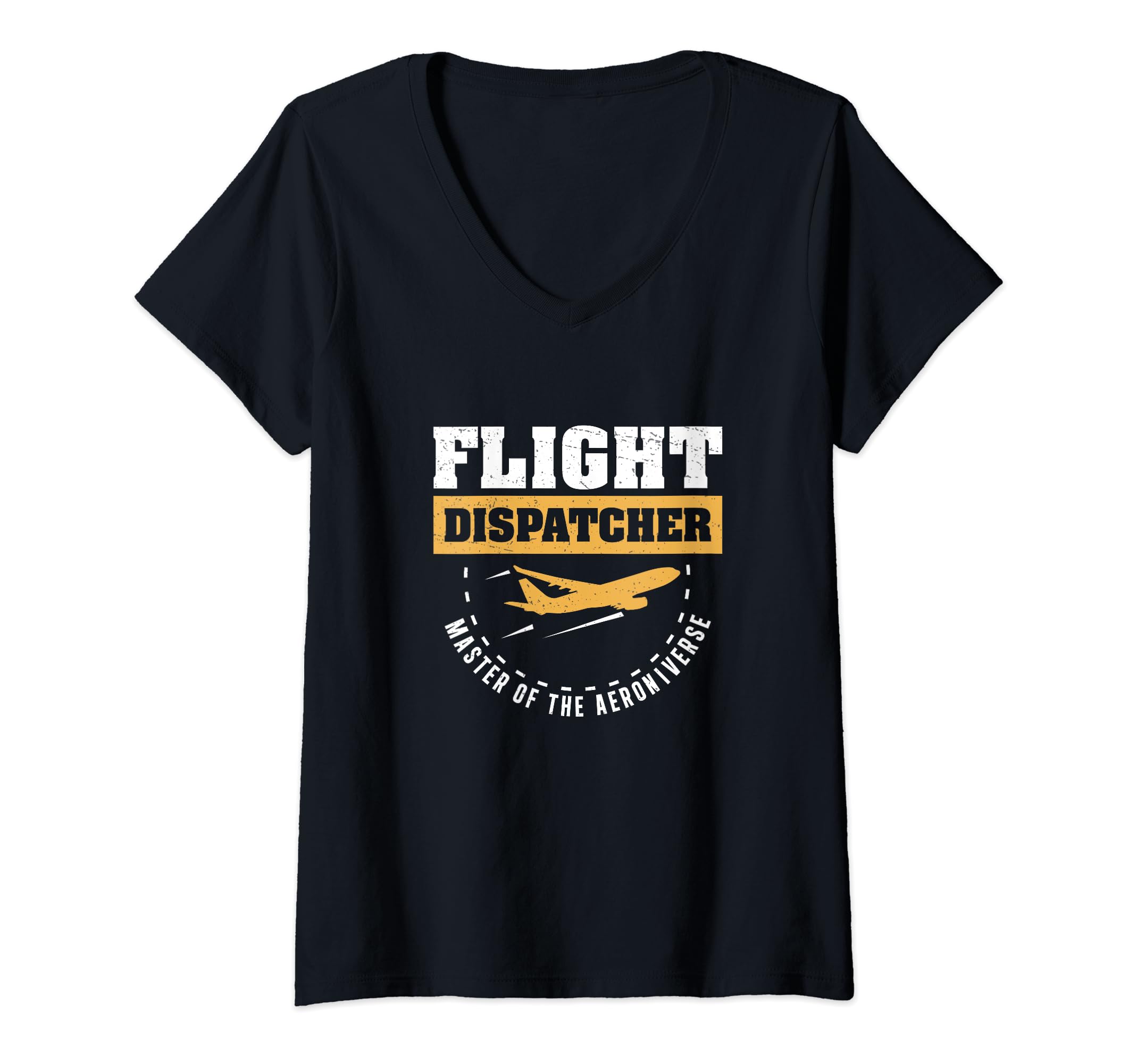 Womens Flight Dispatcher Master Of The Aeroniverse A Flight Planner V-Neck T-Shirt