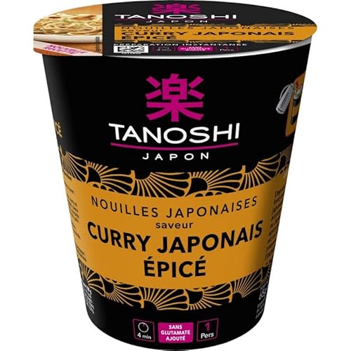 Tanoshi - Coppa di pasta al curry spezie - aromi esotici - 65 g - 4 pezzi