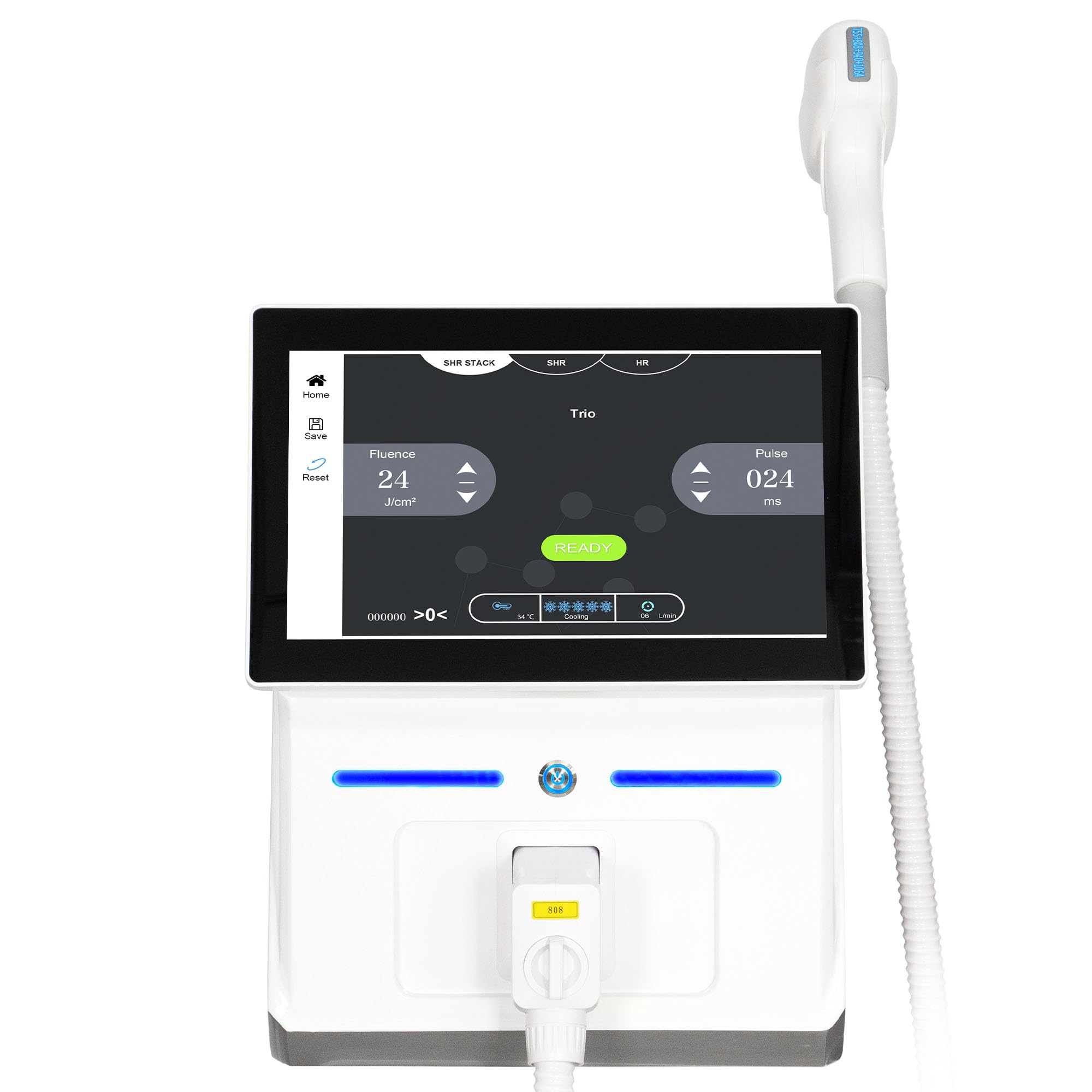 Myoslim Laser a Diodo Professionale per Epilazione, 4 lunghezze d’onda 755 808 940 1064 nm | 10 barre laser sistema di raffreddamento del ghiaccio Epilazione completa del corpo a casa o in un centro estetico