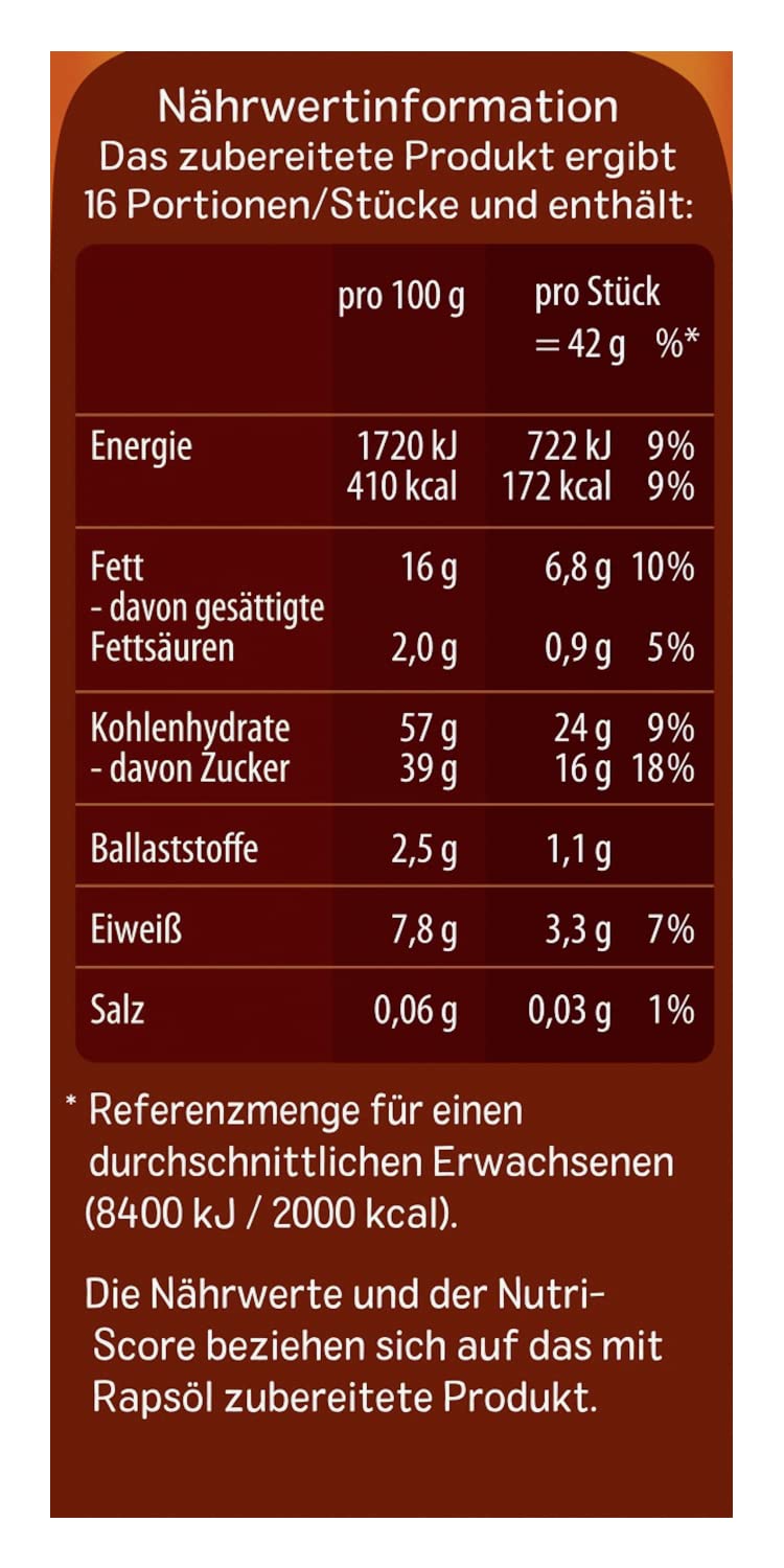 Dr. Oetker Brownies, 8 x 456 g, Backmischung für dunklen Rührteig mit Raspelschokolade zum Zubereiten von 16 Brownies, inkl. praktischer Backform