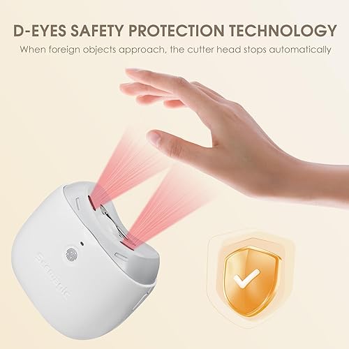 Miniatura 4 de Cortauñas eléctrico para recortadora de uñas de bebé, 2 en 1, cortaúñas eléctrico automático con luz LED, recargable por USB y 2 velocidades,