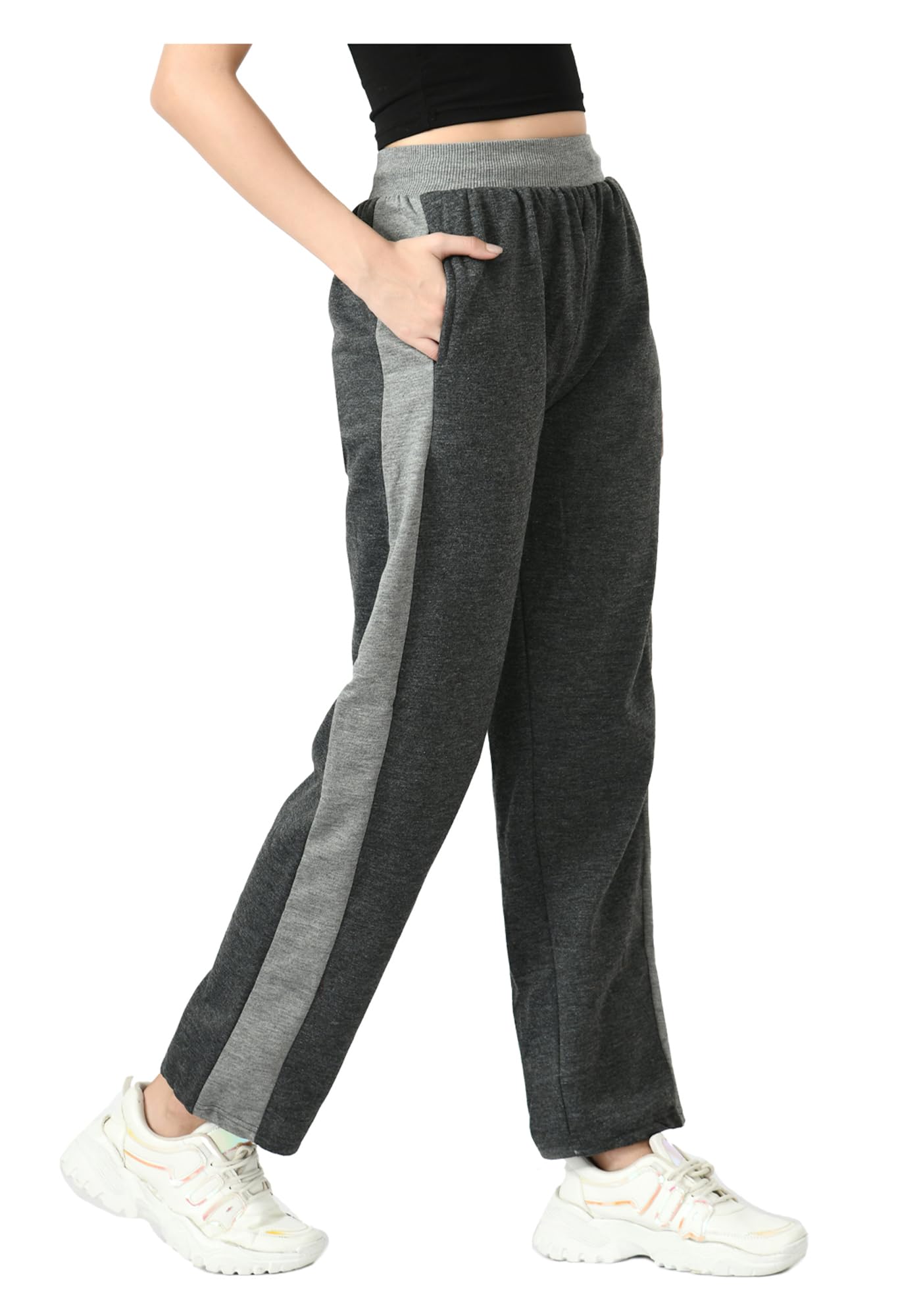 Women Solid Fleece Warm Side Strip Lower Trackpant Winter (Pack of 1)-picture-28