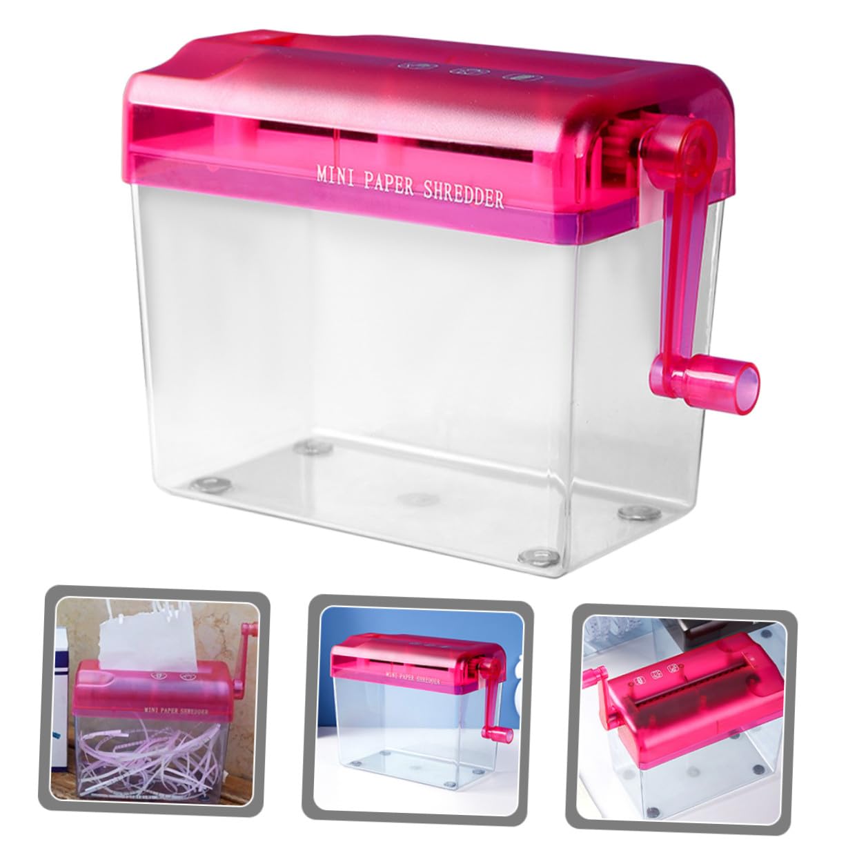 Destructeur de Papier Manuel Quotidien Mini Rouge pour Bureau