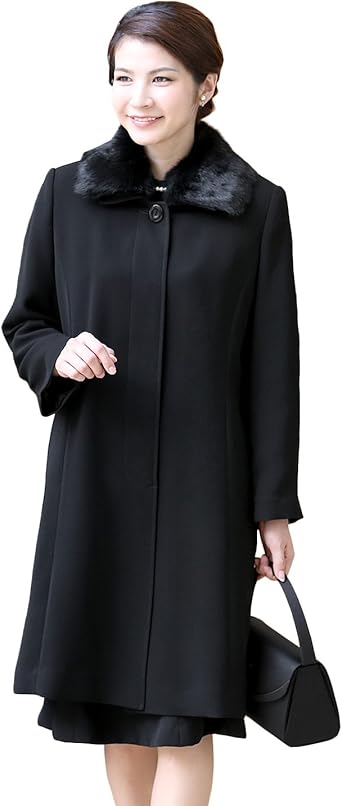 Amazon ニナーズ Nina S コート レディース 冬 秋冬 ロング 大きいサイズ 黒 ブラックフォーマル 喪服 礼服 Fc 0078r コート ジャケット 通販