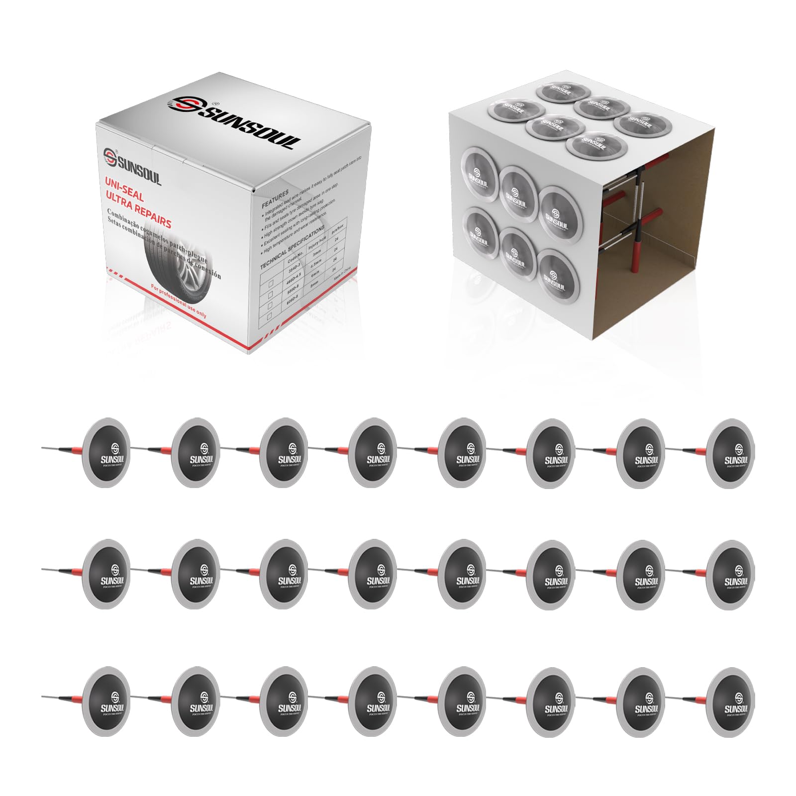 SUNSOUL 24pcs Tire Plug Patches
