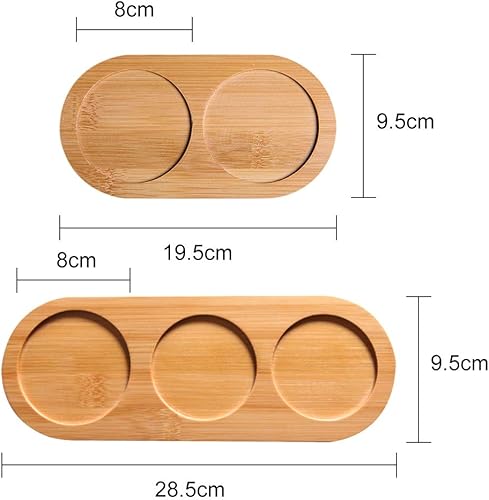 Miniatura 6 de Ochine Bandeja redonda de madera para servir, soporte para molino de pimienta y sal y descanso, se adapta a muchos molinos y cocteleras, soporte de