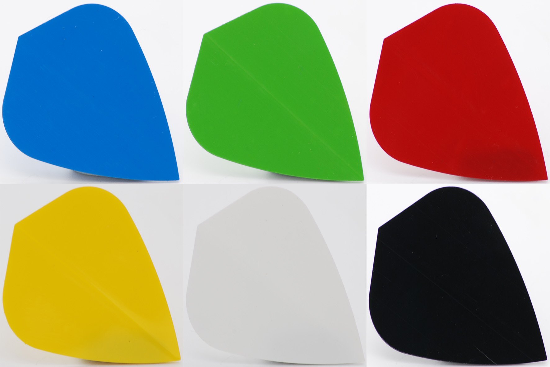 Bullydarts Kite shape dart flights - Choice of colours/set amount (White, 10 sets)