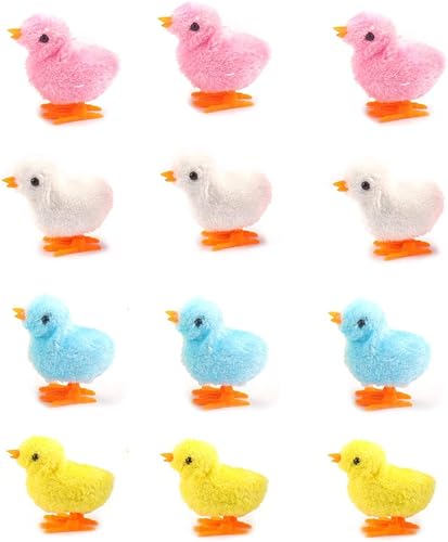 Paquete de 12 pollos de primavera para saltar esponjosos, juguetes novedosos para niños, recuerdos de fiesta, huevo de Pascua