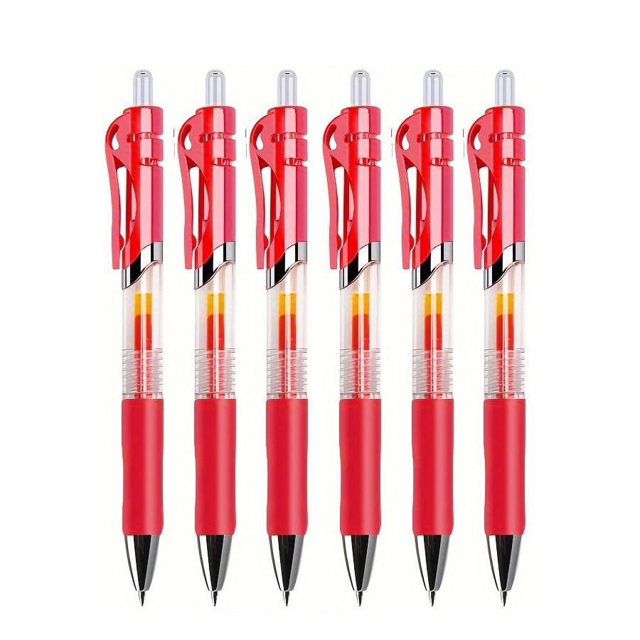 Stylos à encre gel rouge rétractables pour corriger sans bavure vos notes de bureau
