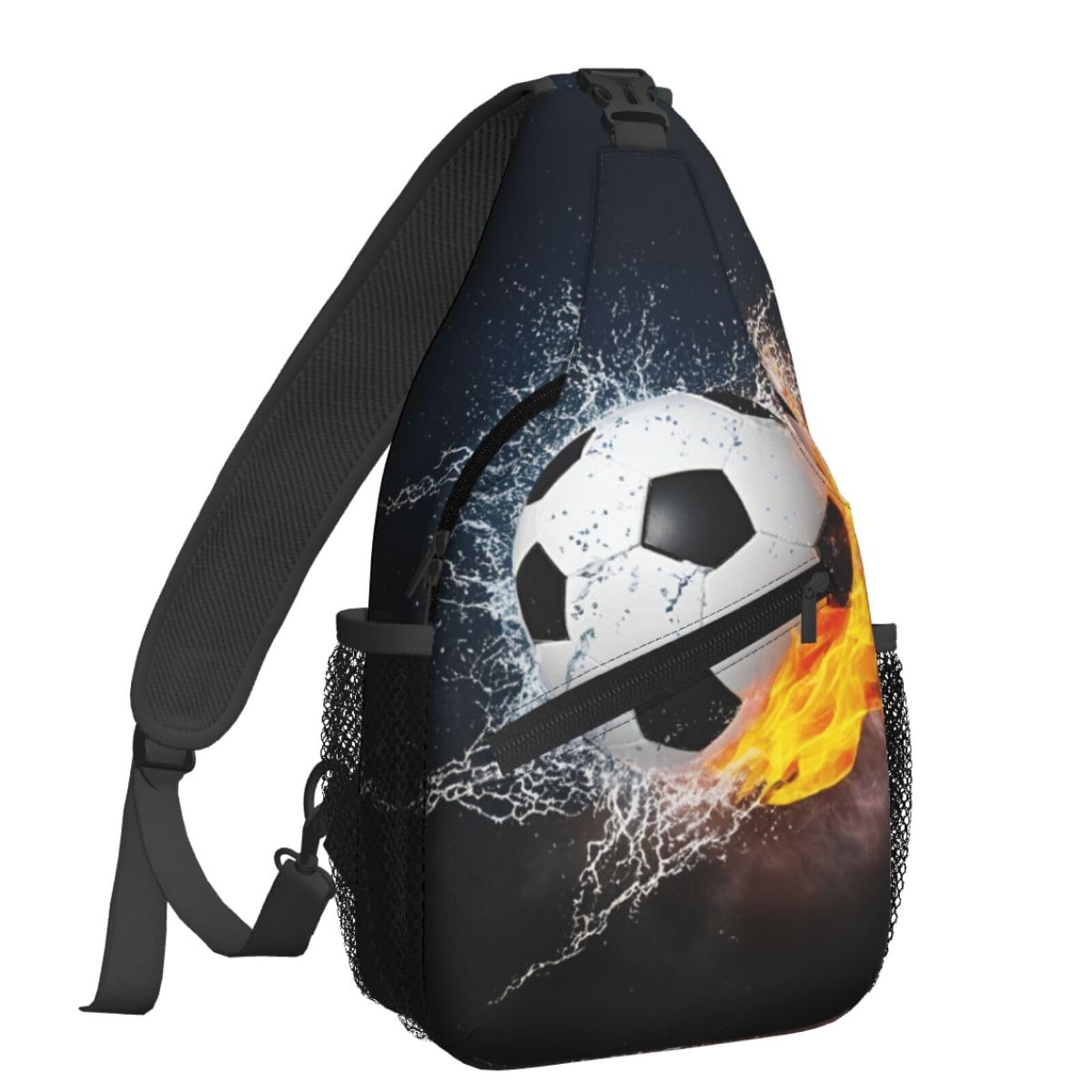 Famame Soccer Football Sling Backpack Chest Bag Crossbody Shoulder Bag Gym Cycling Travel Hiking Daypack For Men Women