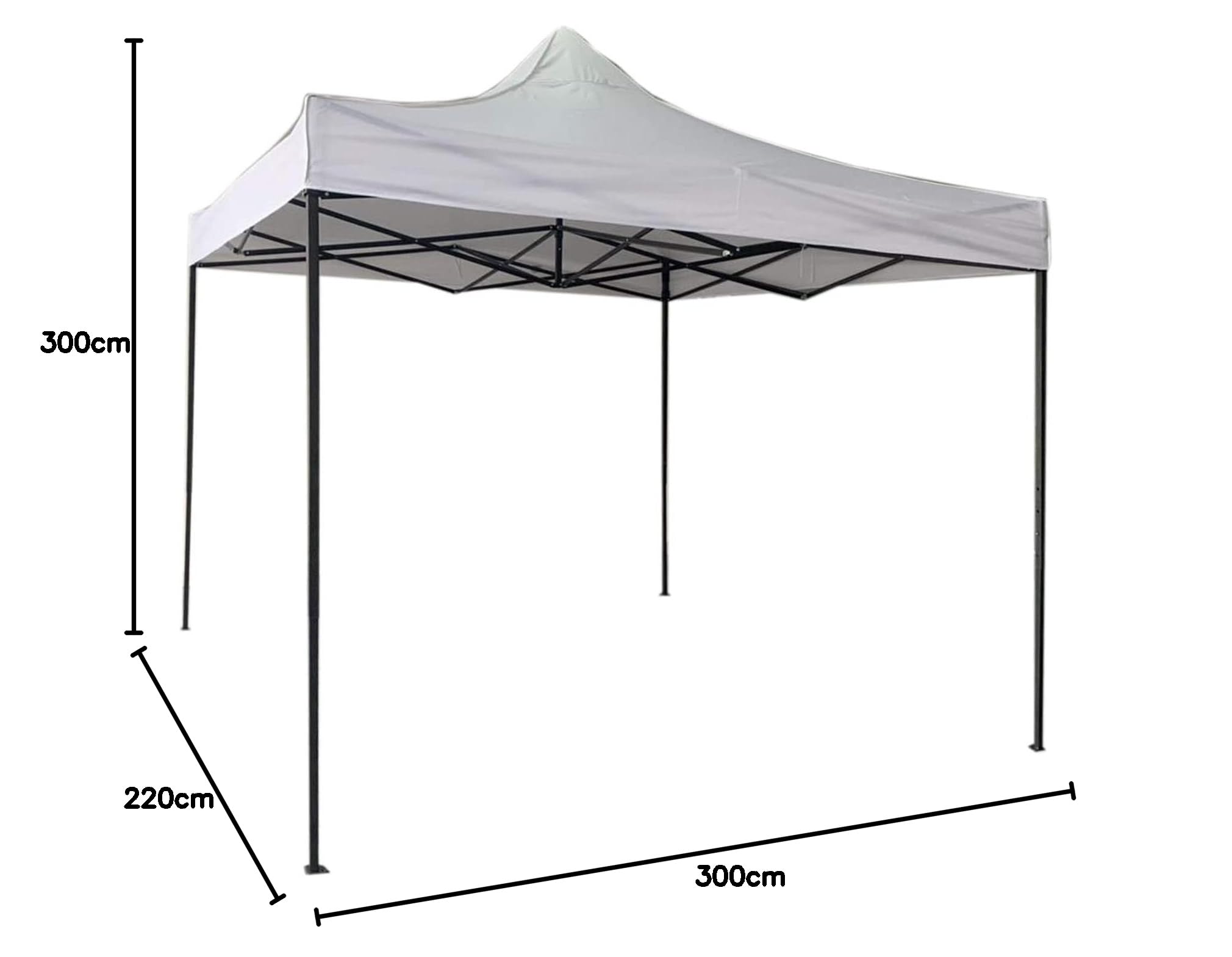Gardenia Gazebo 3x3 Pieghevole a Fisarmonica EasyFlex Panna
