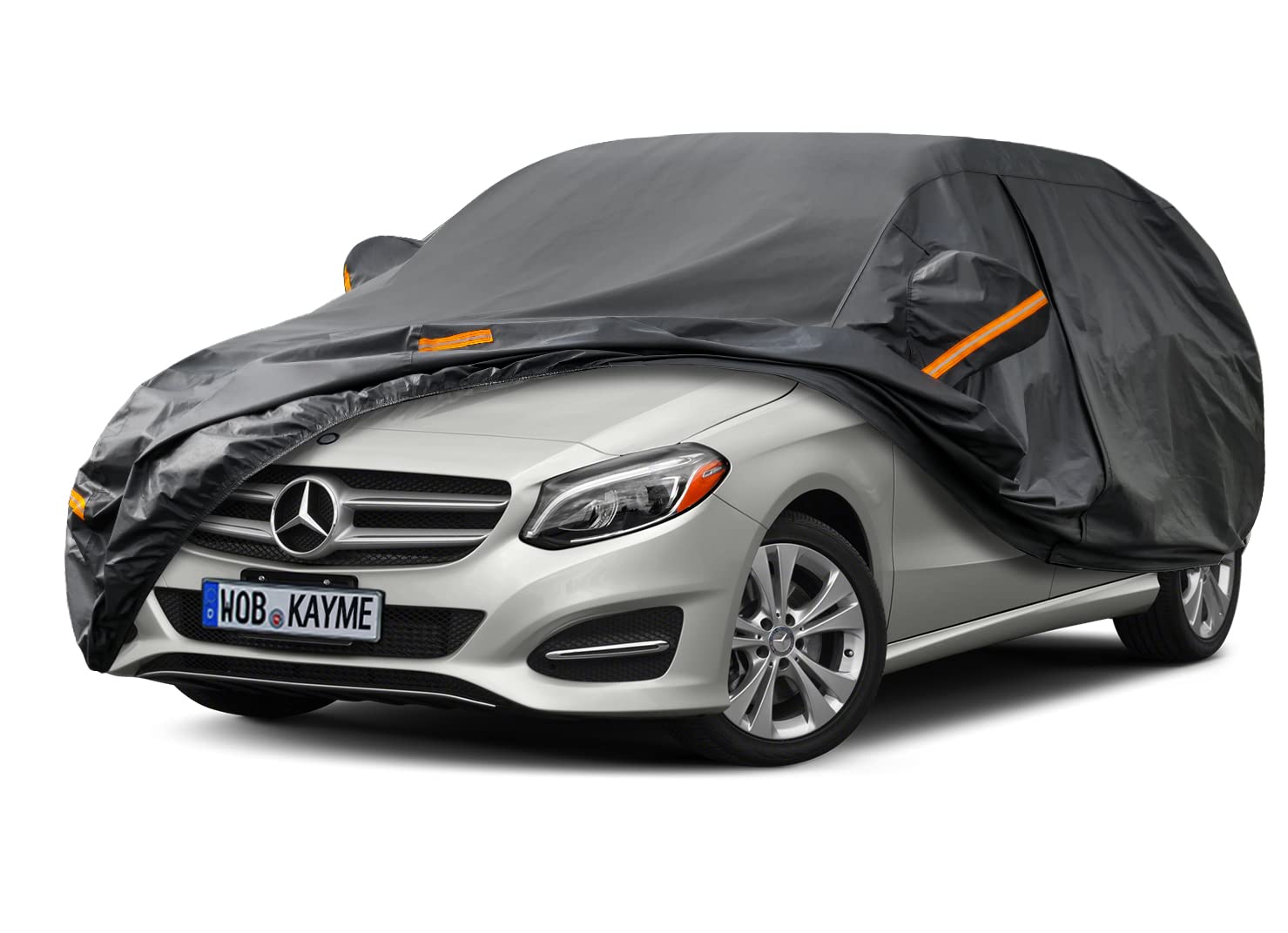 Kayme Bâche Voiture Étanche Respirante, 7 Couches Hayon Housse de Protection Voiture Extérieur Compatible avec 2005-22 Mercedes-Benz B-Class,Contre Pluie Soleil Poussière avec Zip et Doublure.