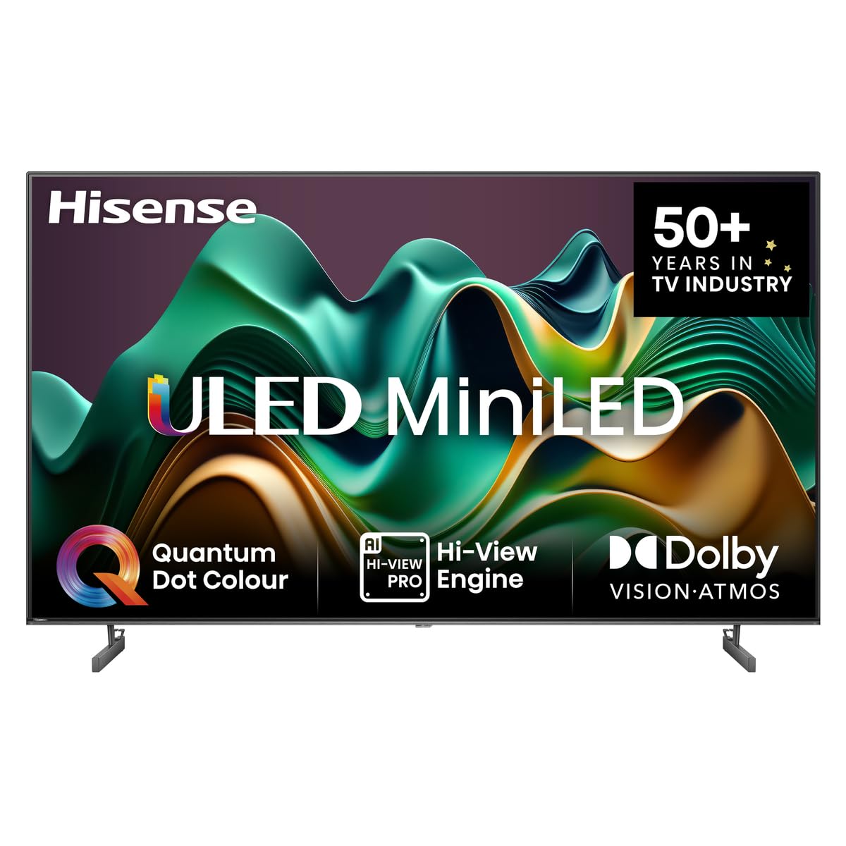 Hisense 65U6NQ 164 cm (65 Zoll) Fernseher 4K Mini LED ULED HDR Smart TV, 60Hz, HDMI 2.0, Game Mode Plus, Dolby Vision & Atmos, Bluetooth, Alexa Built-in, Anthrazit, [2024]