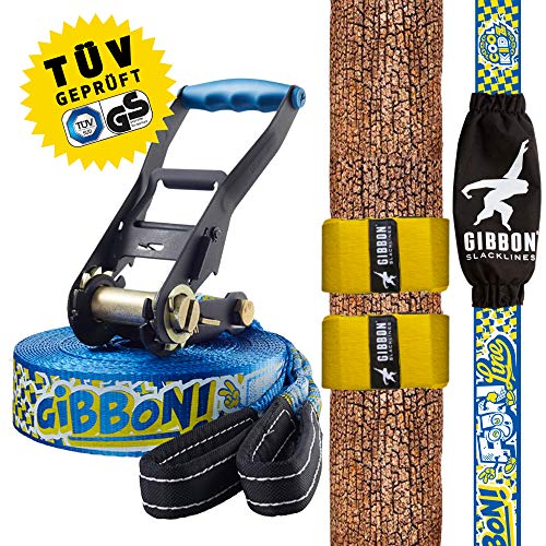 Gibbon Line Accesorios Slackline Set Fun X13 Tree Pro, Blau, 13881, Azul, Talla Única