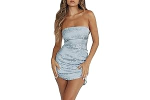 Satin Silk Backless Tube Top Mini Dress