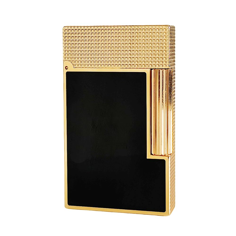 Classic Microdiamond Head Lighter Matt Black Lacquer Ligne 2 lighters Cling Sound Refillable Adjustable Soft Flame Gift for