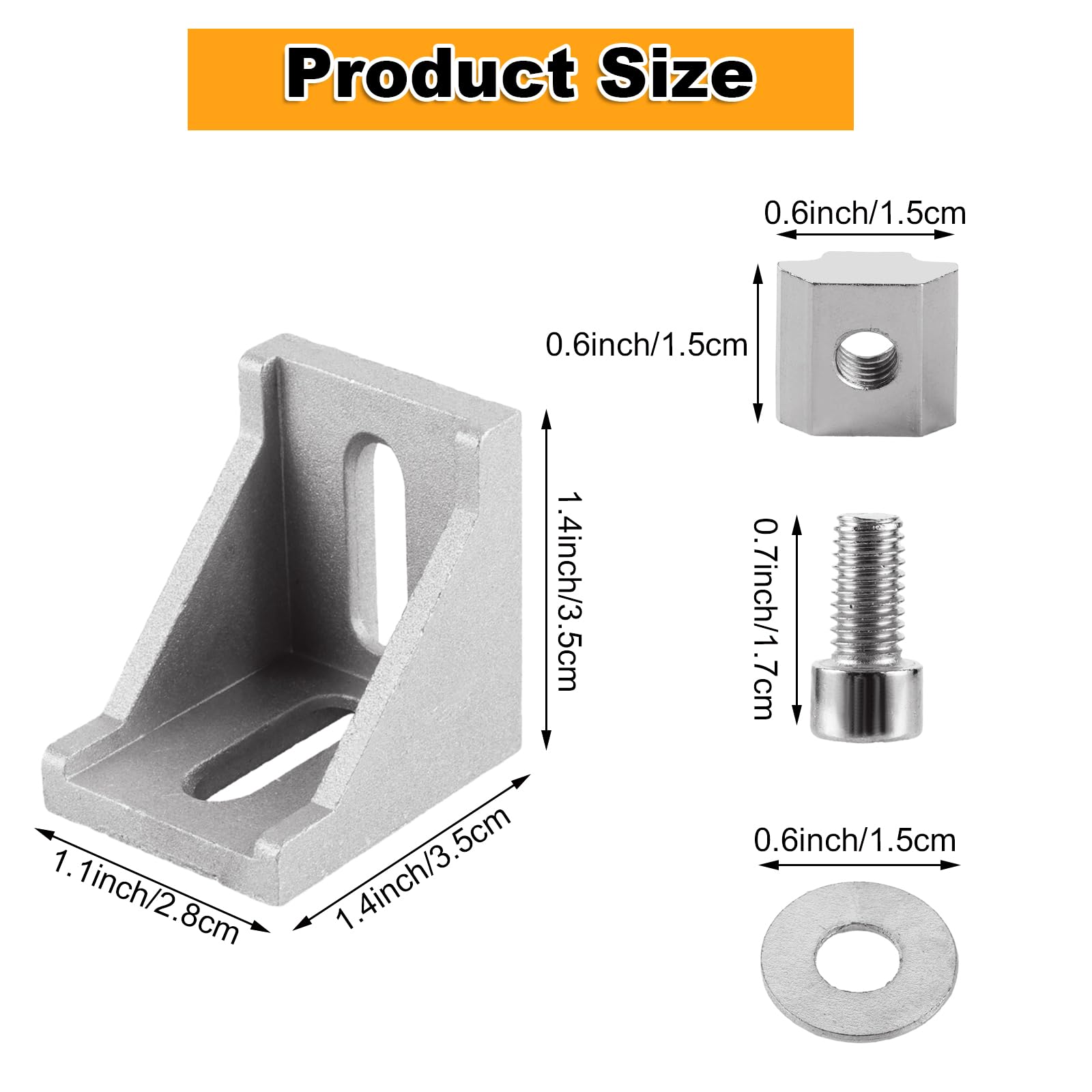 JMIATRY Lot de 24 Profile Aluminium 30 x 30mm, Equerre de Fixation, Profilés en Aluminium pour Corniere Raccord en Support Joint à Angle Droit Connecteur d'angle